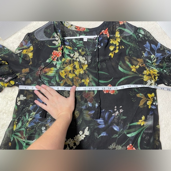 Chico's Multicolor Floral Sheer Blouse - Picture 7 of 7